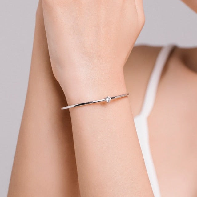 Solitär-Armband mit Zirkonia-Herz in Silber