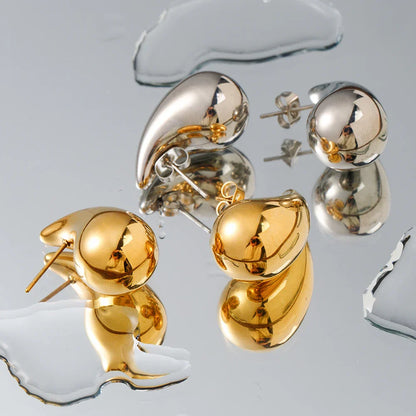 18K vergoldeter mittlerer Tropfen-Ohrring