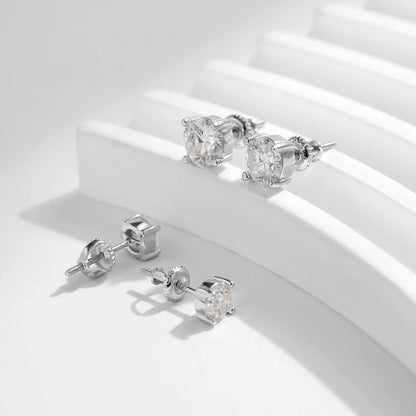 Brautohrring Moissanite 6,5mm 1ct aus 925er Silber