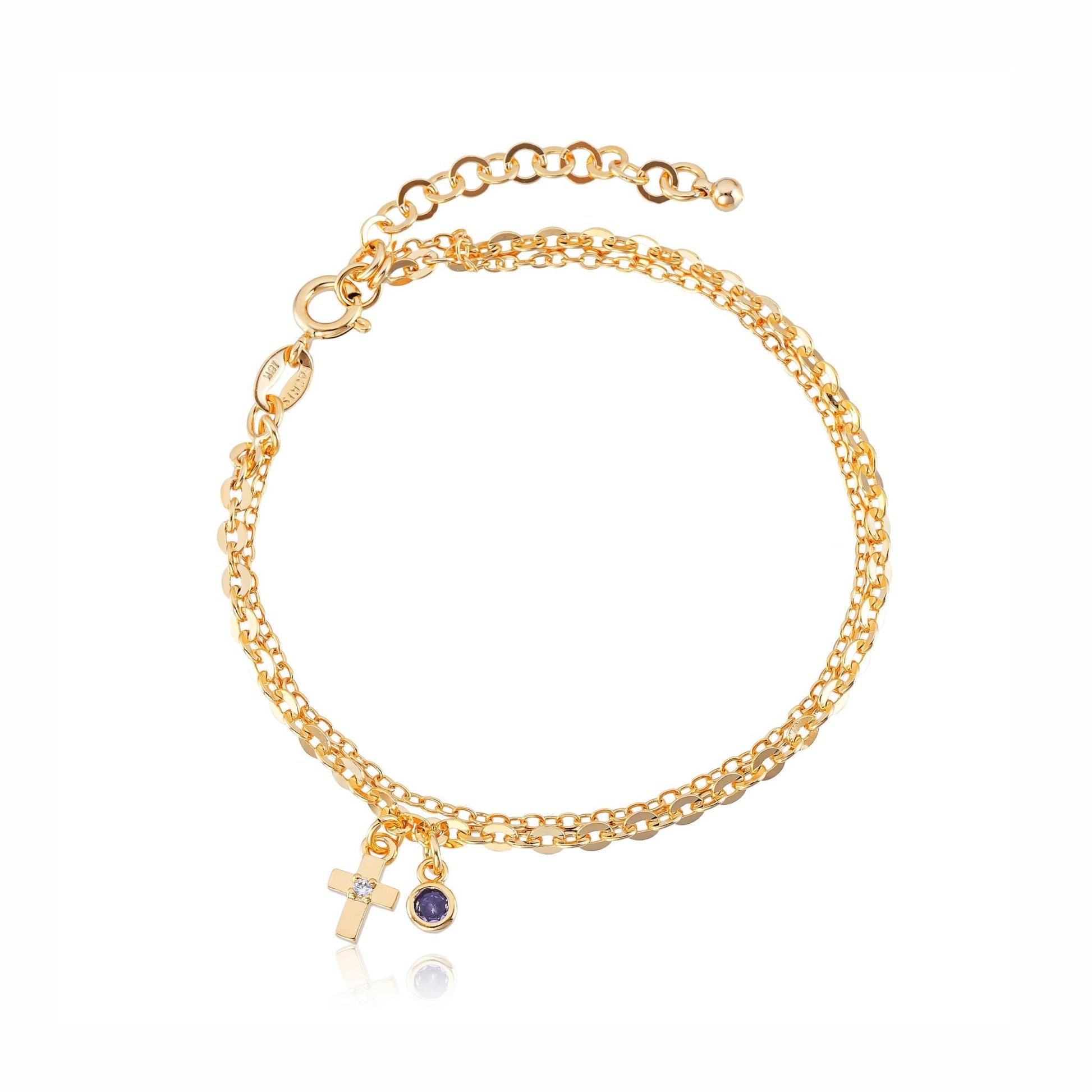 Armband Glaube und Licht, vergoldet mit 18k Gold