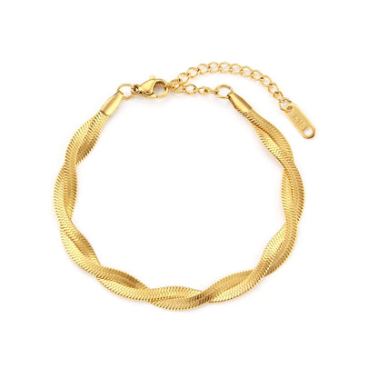 Geflochtenes Armband, vergoldet mit 18 Karat Gold