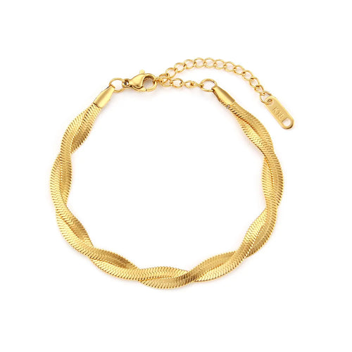 Geflochtenes Armband, vergoldet mit 18 Karat Gold