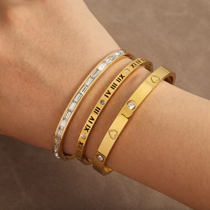 Klassisches Römisches Armband mit 18k Goldbeschichtung