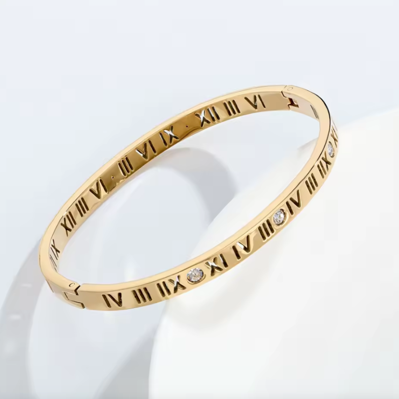 Klassisches Römisches Armband mit 18k Goldbeschichtung