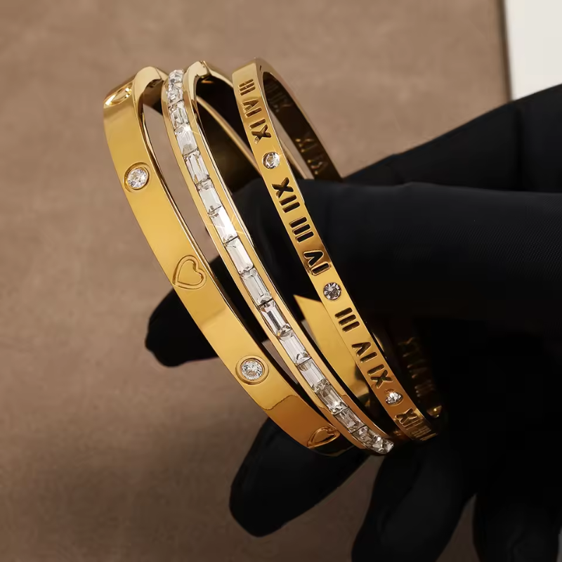 Klassisches Römisches Armband mit 18k Goldbeschichtung