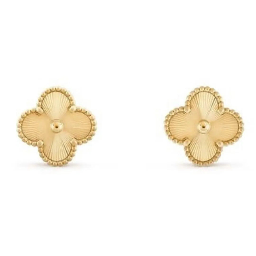 18K vergoldeter Kleeblatt-Ohrring in Goldoptik