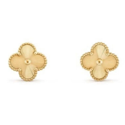 18K vergoldeter Kleeblatt-Ohrring in Goldoptik