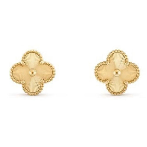 18K vergoldeter Kleeblatt-Ohrring in Goldoptik